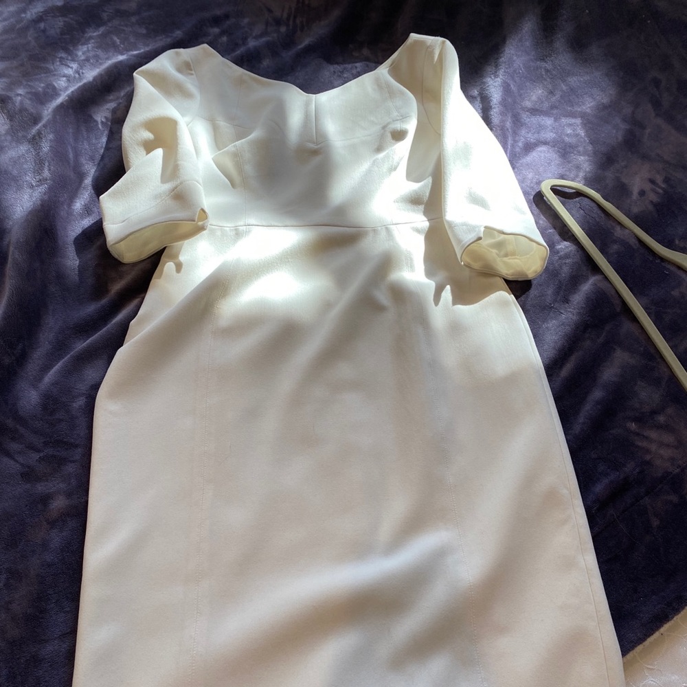 Black Halo Cream Midi Dress